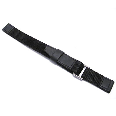 Tough Hook & Loop Watch Strap Band Black by Apollo 16mm